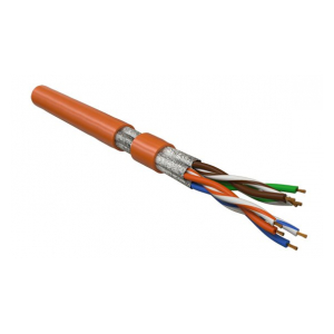 UFTP4-C6-P26-IN-LSZH-OR-500 (500 м) Кабель витая пара, экранированная U/FTP, категория 6, 4 пары (26 AWG), многожильный (patch), каждая пара в фольге, LSZH, оранжевый Hyperline