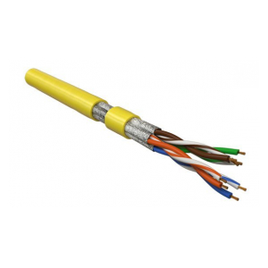 UFTP4-C6-P26-IN-LSZH-YL-500 (500 м) Кабель витая пара, экранированная U/FTP, категория 6, 4 пары (26 AWG), многожильный (patch), каждая пара в фольге, LSZH, желтый Hyperline