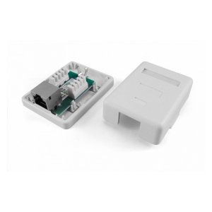SB1-1-8P8C-C5e-SH-WH Розетка компьютерная RJ-45(8P8C), категория 5e, экранированная, одинарная, внешняя, Dual IDC Hyperline