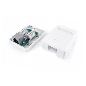 SB1-1-8P8C-C6-SH-WH Розетка компьютерная RJ-45(8P8C), категория 6, экранированная, одинарная, внешняя, Dual IDC Hyperline