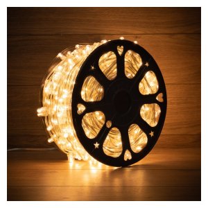 325-166 Гирлянда «LED Клип-лайт» 12 V, прозрачный ПВХ, 150 мм, цвет диодов Теплый белый,  Flashing (Белый)