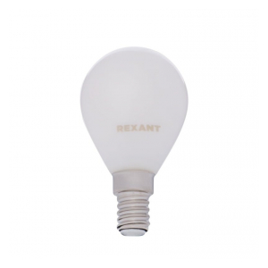 604-133 Лампа филаментная REXANT Шарик GL45 9.5 Вт 915 Лм 2700K E14 матовая колба