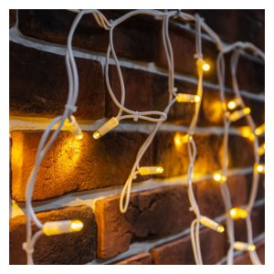 255-376 Гирлянда Айсикл (Бахрома) светодиодная 5х0,7 м, 152 LED, белый провод каучук, теплое белое свечение NEON-NIGHT