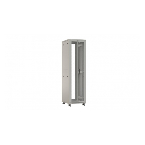 Hyperline TTBR-4766-DD-RAL7035 Шкаф напольный 19-дюймовый, 47U, 2277x600х600 мм (ВхШхГ), передняя и задняя распашные перфорированные двери (75%), ручка с замком, цвет серый (RAL 7035) (разобранный)