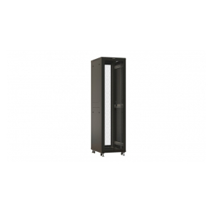 Hyperline TTBR-4762-DD-RAL9004 Шкаф напольный 19-дюймовый, 47U, 2277x600х1200 мм (ВхШхГ), передняя и задняя распашные перфорированные двери (75%), ручка с замком, цвет черный (RAL 9004) (разобранный)