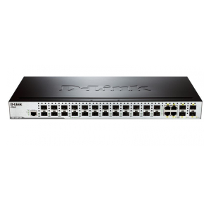 DES-3200-28F Управляемый коммутатор 2 уровня с 24 портами SFP + 4 комбо-портами 1000Base-T/SFP