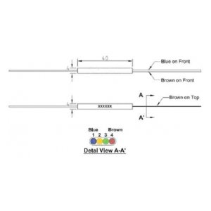 PLC-1*4 Оптический разветвитель неоконцованный PLC Splitter 1*4, 1260/1650 нм, 3.0 mm, 1m