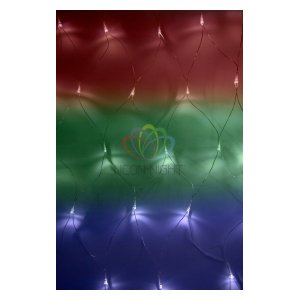 215-139 Гирлянда - сеть светодиодная 1,8х1,5м, свечение с динамикой, прозрачный провод, диоды мультиколор Neon-Night