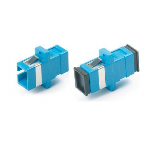 FA-P11Z-SC/SC-N/BK-BL Оптический проходной адаптер SC/UPC-SC/UPC, SM, simplex, корпус пластиковый, синий, черные колпачки Hyperline