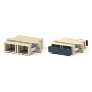 FA-P11Z-DSC/DSC-N/BK-BG Оптический проходной адаптер SC/PC-SC/PC, MM, duplex, корпус пластиковый, бежевый, черные колпачки Hyperline